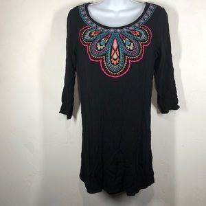 Flying Tomato black embroidered tunic size medium